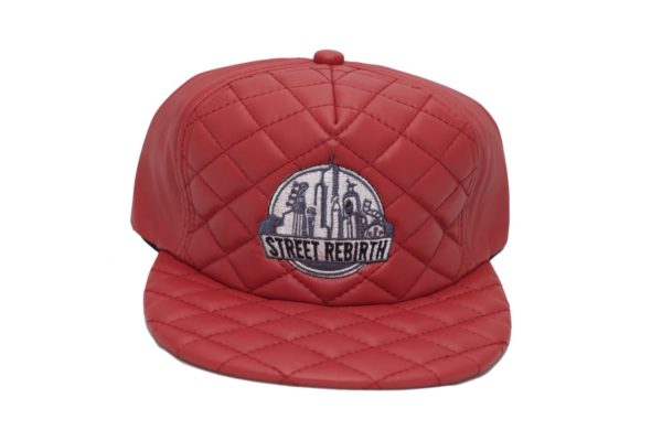 Red Quilted Strapback Hat