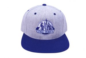 Heather Grey And Blue Snapback Hat