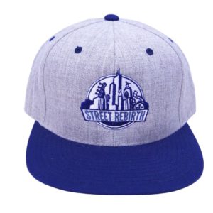 Heather Grey And Blue Snapback Hat
