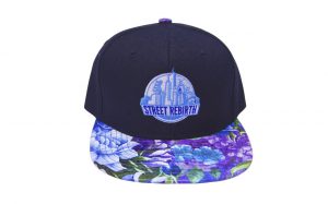 Purple And Blue Floral Snapback Hat