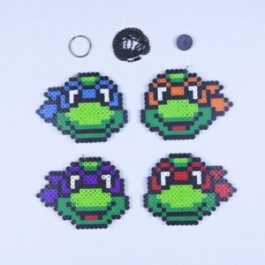 Teenage Mutant Ninja Turtles Keychain Necklace Magnet or Decorative Art To Hang (Medium)