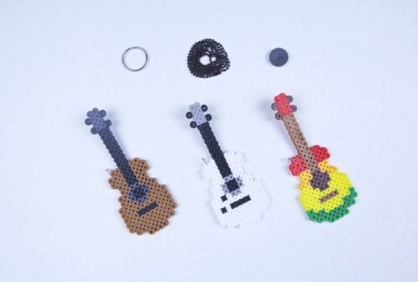 Guitar Keychain Necklace Magnet or Decorative Art To Hang