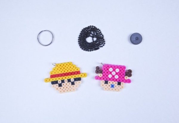 Luffy or Chopper Keychain Necklace Magnet or Decorative Art To Hang