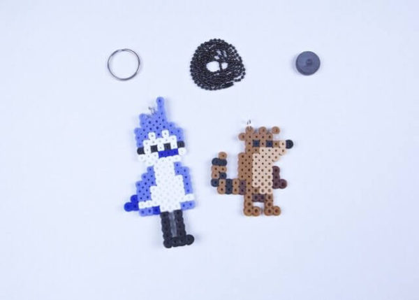 Mordecai or Rigby Regular Show Keychain Necklace Magnet or Decorative Art To Hang