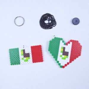 Mexico Flag Keychain Necklace Magnet or Decorative Art To Hang
