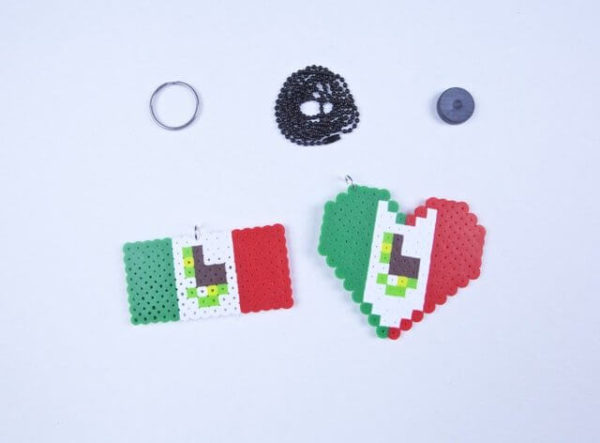 Mexico Flag Keychain Necklace Magnet or Decorative Art To Hang