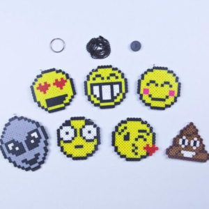 Emoji Keychain Necklace Magnet or Decorative Art To Hang