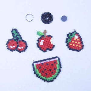 Cherry Apple Strawberry or Watermelon Keychain Necklace Magnet or Decorative Art To Hang