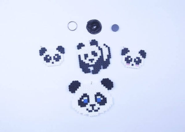 Panda Bear Keychain Necklace Magnet or Decorative Art To Hang
