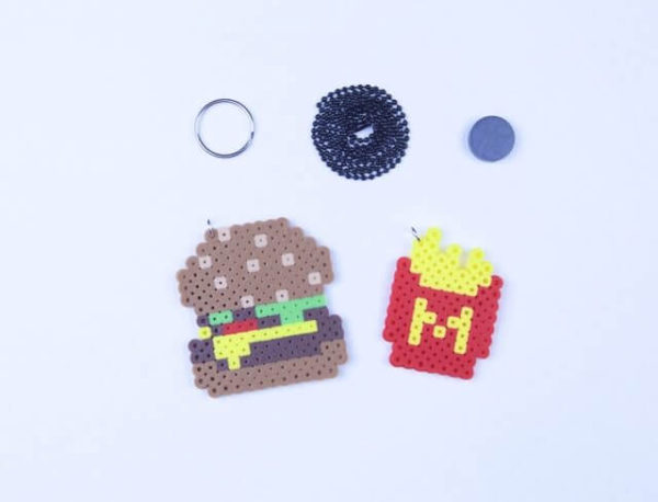 Cheeseburger and French Fries Keychain